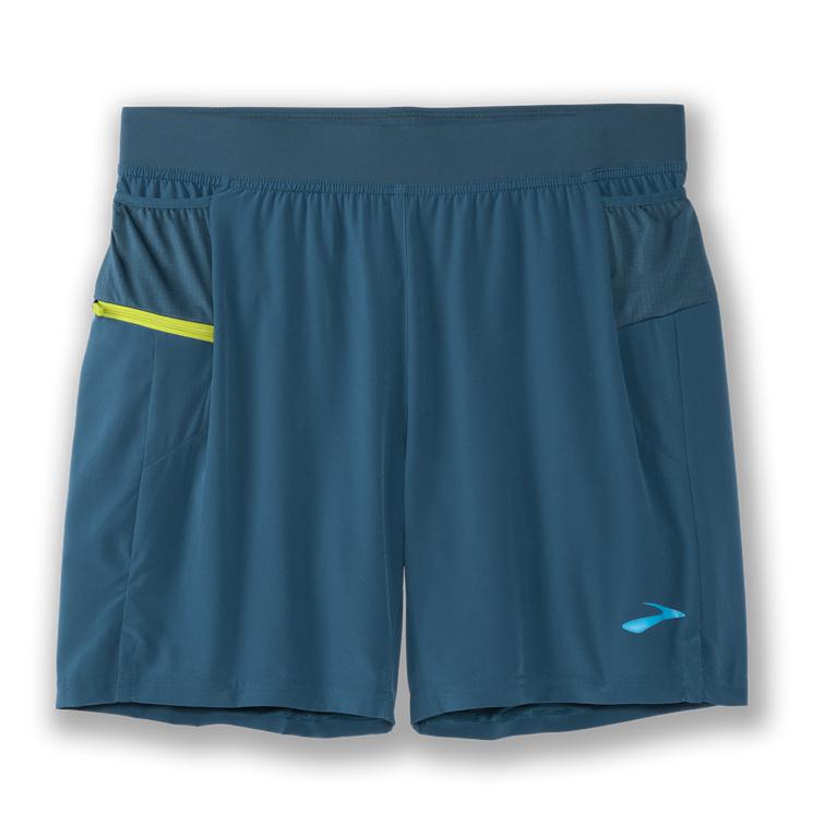 Brooks Sherpa 7 2-In-1 - Mens Running Shorts - Alpine/Steelblue/Bright Moss (71684LJVG)